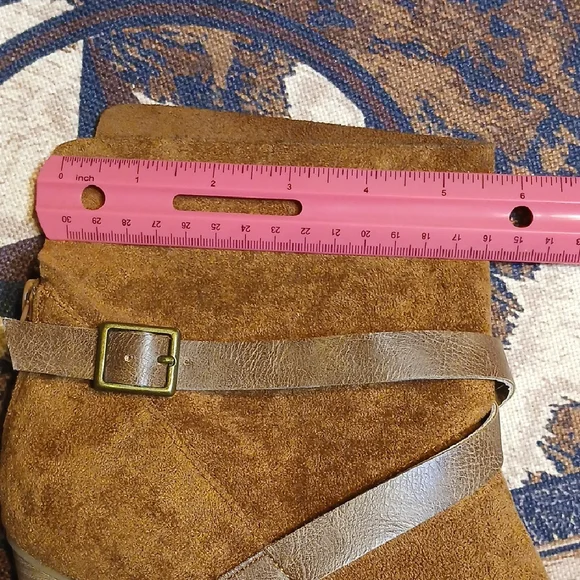 New Directions Brown Suede Women's Ankle Boots With Leather Strap Size 10 - Picture 8 of 10